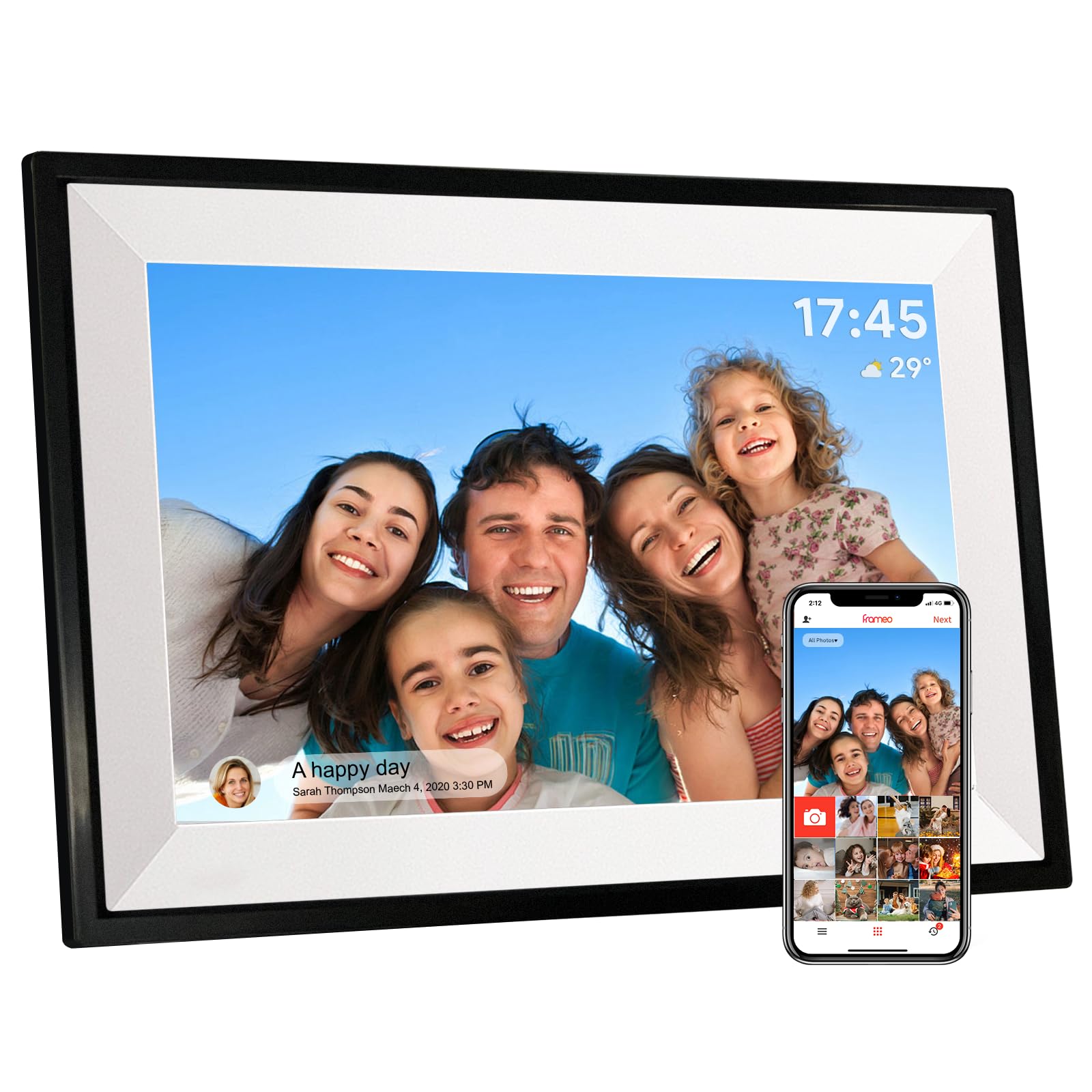 Photo 1 of ***CRACKED SCREEN*SEE PICTURE***PIPI Vision 10.1 Inch WiFi Digital Picture Frame, Upgraded 32GB Storage,Smart Frameo App, IPS Touch Screen, Easy Setup, Instantly Share Photos & Videos for Mom,Grandparents***CRACKED SCREEN***