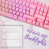 Orzly Pink RX250 4in1 Keyboard Mouse Headset Pad Bundle for PS5 Xbox PC view 3