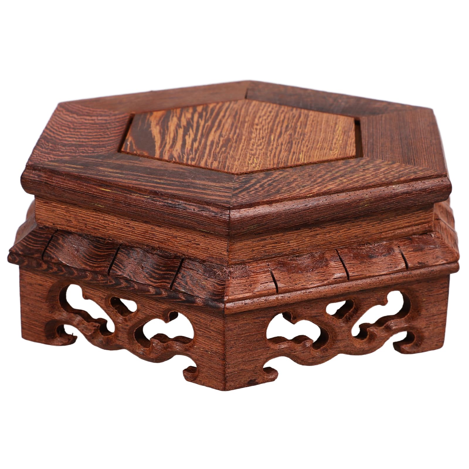 Cabilock Stone Flower Pot Base Stand 6-Legged Display Riser 6.0 Inch Square Plant Pot Holder Indoor Bonsai Shelf for Home Office Decoration