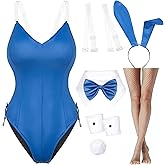 Womens Bunny Costume Girl Bodysuit Anime Role Costume Senpai Cosplay Bodysuit One Piece Stockings Set