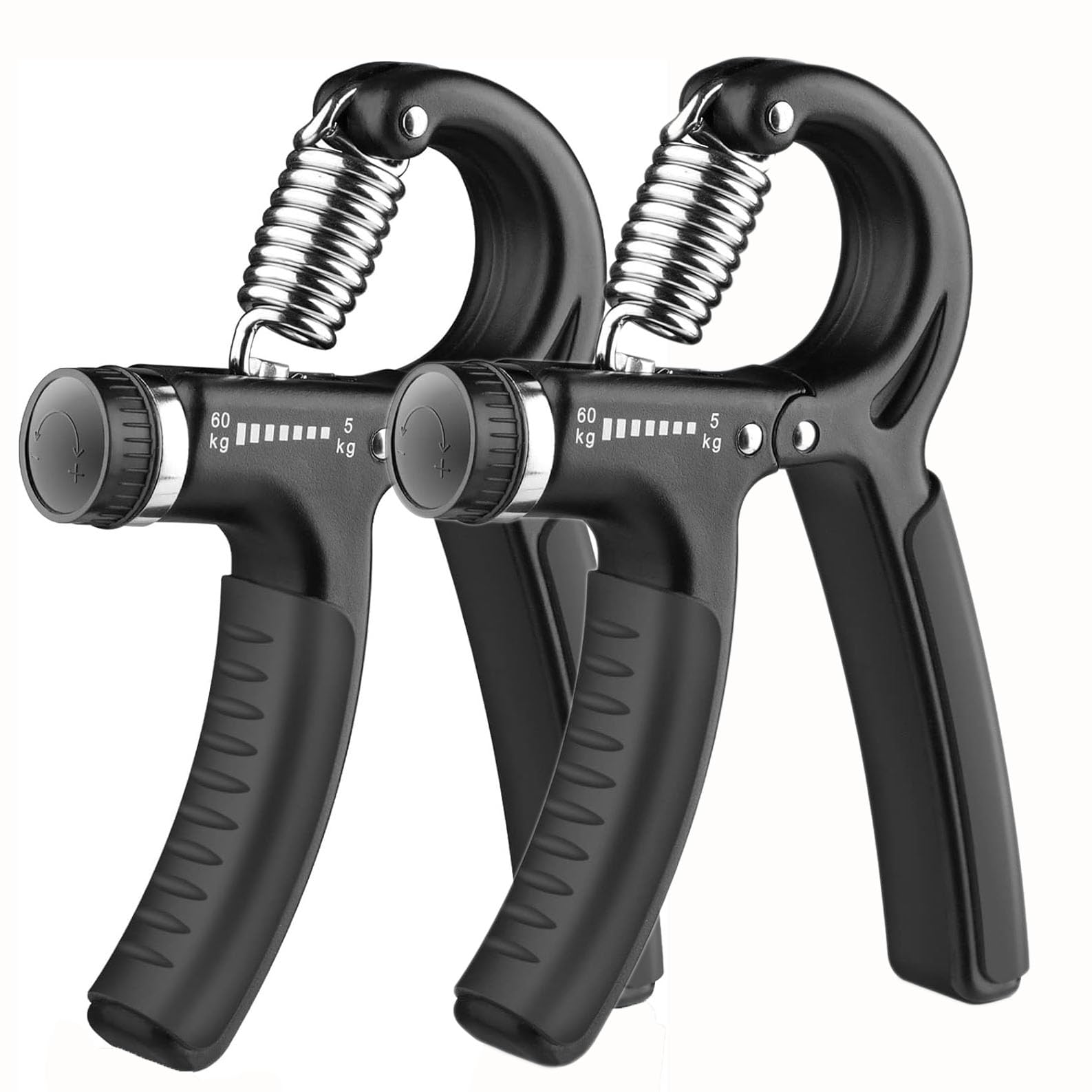 5-60 kg Grip Strengthener Exerciser – Adjustable Hand Grips Strengthener with Stainless Steel Spring Hand Grippers Perfect for Musicians Athletes and Hand Injury Recovery - 2Pack