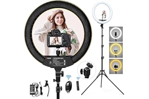 WISAMIC Ring Light Kit: 18" 55W LED Ring Light with Tripod Stand and Phone Holder, 2800-6000K Dimmable ARO De Luz for Girls Makeup Selfie, YouTube TikTok Live Stream, CRI 95+