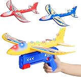 Doloowee Airplane Launcher Toy 3 Foam Planes LED Lights 2 Flight Modes Catapult