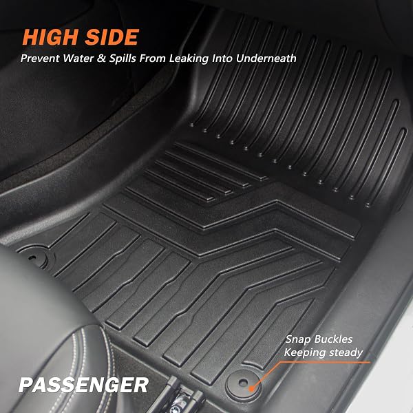 KUST FLOOR MATS SET FOR 2020-2025 KIA TELLURIDE ACCESSORIES (7 SEATS), REAR CARGO TRUNK LINER WITH 2ND/3RD ROW BACKREST KICK MAT ALL WEATHER PROTECTION TPE RUBBER RAISED EDGE, FULL SET OF 9PCS