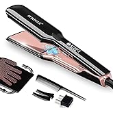 DORISILK 500 Degree High Temp Professional Hair Straightenr , Ceramic Wide Flat Iron ,2 in 1 Hair Straightener and Curler,Plasma Flat Iron Get Frizz-Free and Shiny 500FW1