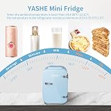 YASHE Mini Fridge 4L 6 Cans, AC/DC Thermoelectric Cooler Warmer Blue view 3