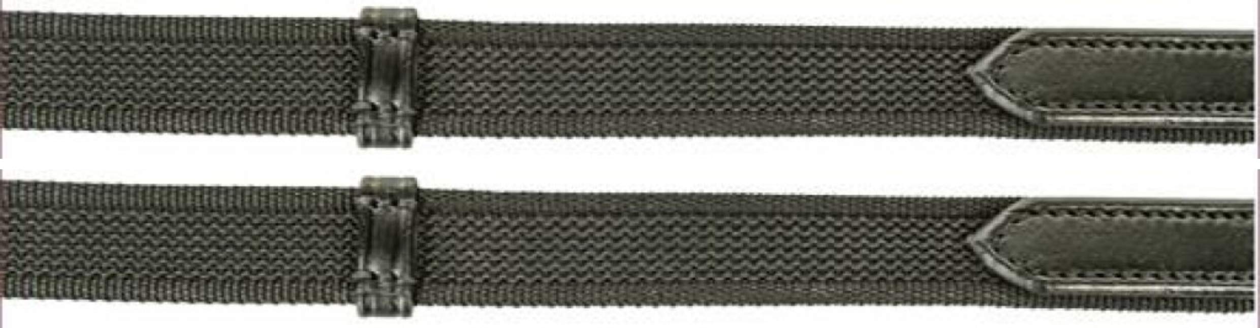 HKM Reins, interwoven with rubber Black One Size