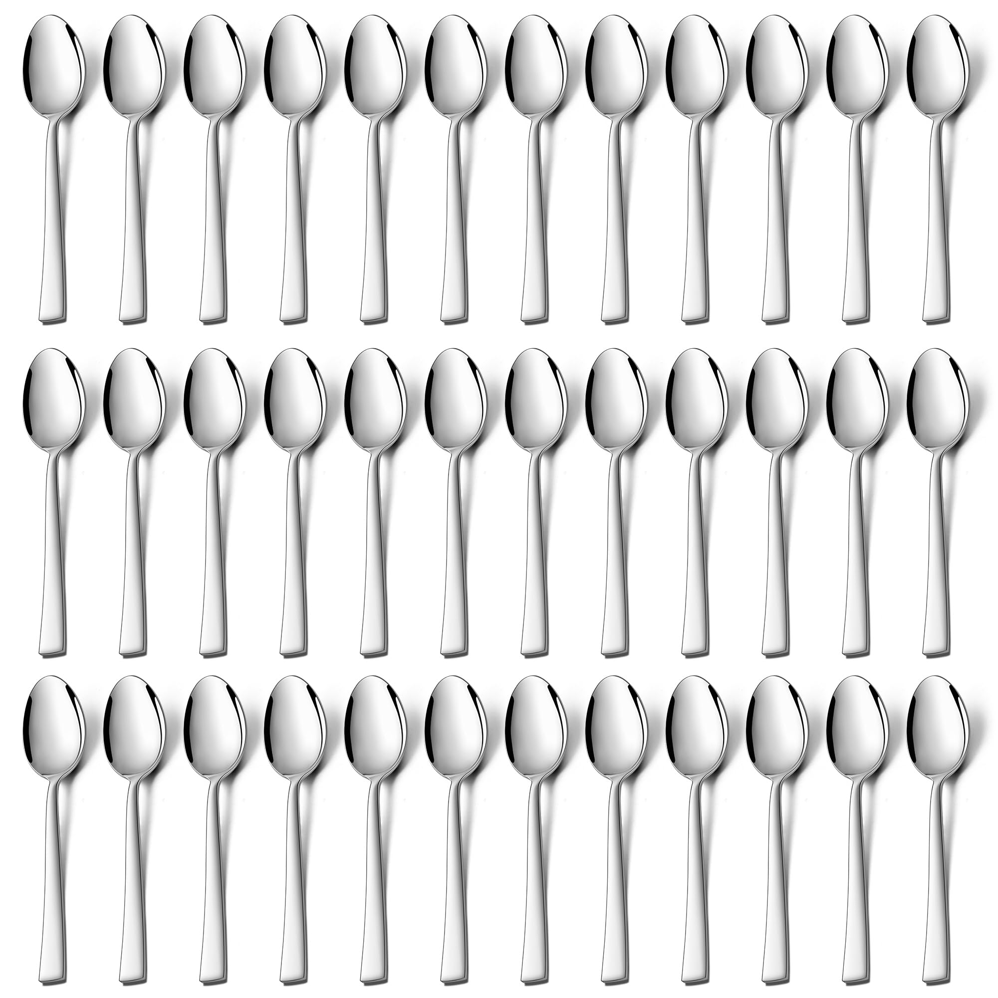 Joyfair 36 Pieces Teaspoons, 5.3 Inch Stainless Steel Dessert Spoon Set, Coffee Spoons Ideal for Coffee Tea Ice Cream Dessert in Home Kitchen Restaurant, Mirror Polished & Dishwasher Safe, 13.5cm