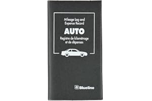 Blueline Auto Expenses Log Book Deluxe Edition, Bilingual, 108 Pages, 6 3/8" x 3 1/2" (A1580.BLK)