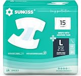 SUNKISS Adult Nappies Maximum Absorbency Large 15 Count