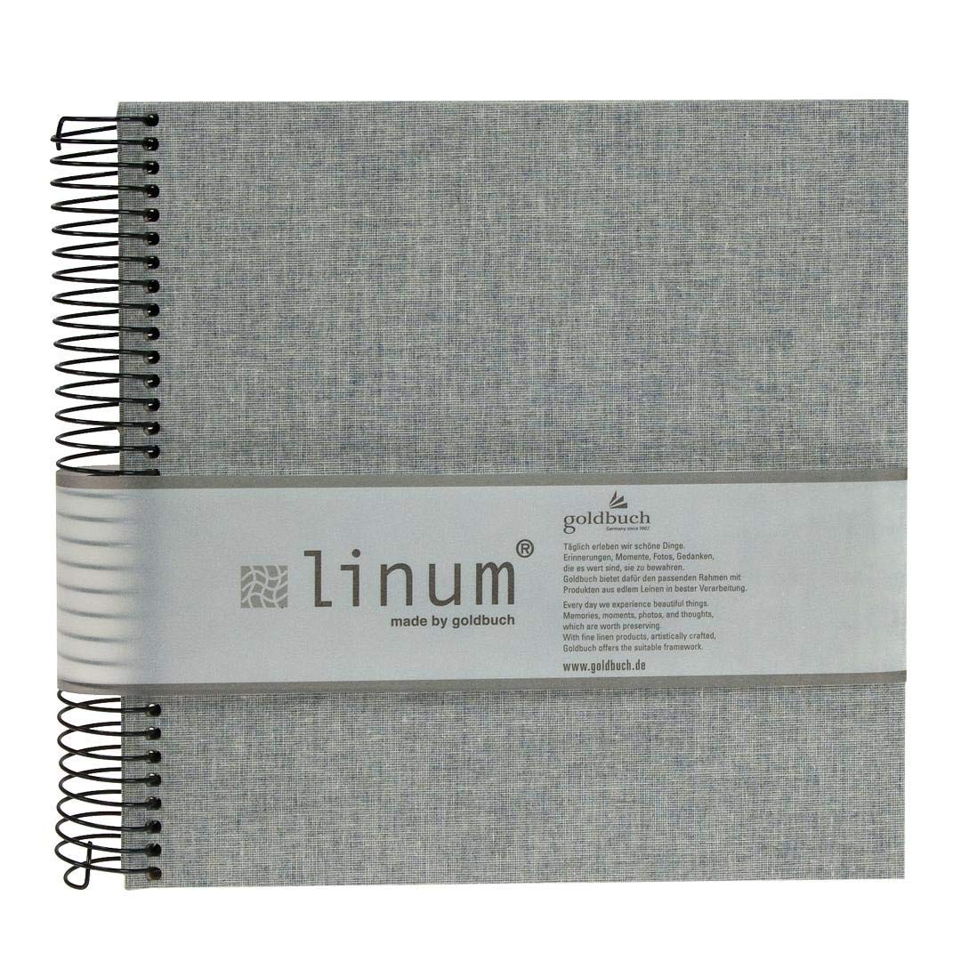 Goldbuch linum spiral album, 20 x 20 cm, 40 pages of glassine paper, grey, 20 x 20 cm