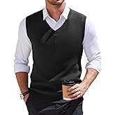 COOFANDY Men's Sweater Vest V Neck Sleeveless Sweater Slim Fit Casual Knitted Vest Sweaters