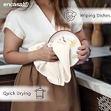 Encasa XO Kitchen Dish Towels Set 4 Cotton Towels Waffle Weave 70x45 cm view 4