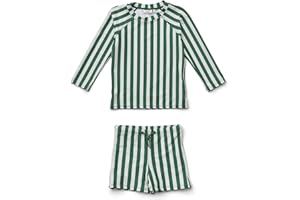 LDIOIF Toddler Boys Two Piece Swimsuit Rash Guard Set Long Sleeve Swim Shirt Swim Trunks& Shorts Bathing Suit