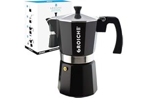 GROSCHE Milano Stovetop Espresso Maker Moka pot 12 espresso Cup - 23.6 fl oz, Black, Cuban Coffee Maker Stove top coffee maker Moka Italian espresso greca coffee maker brewer percolator