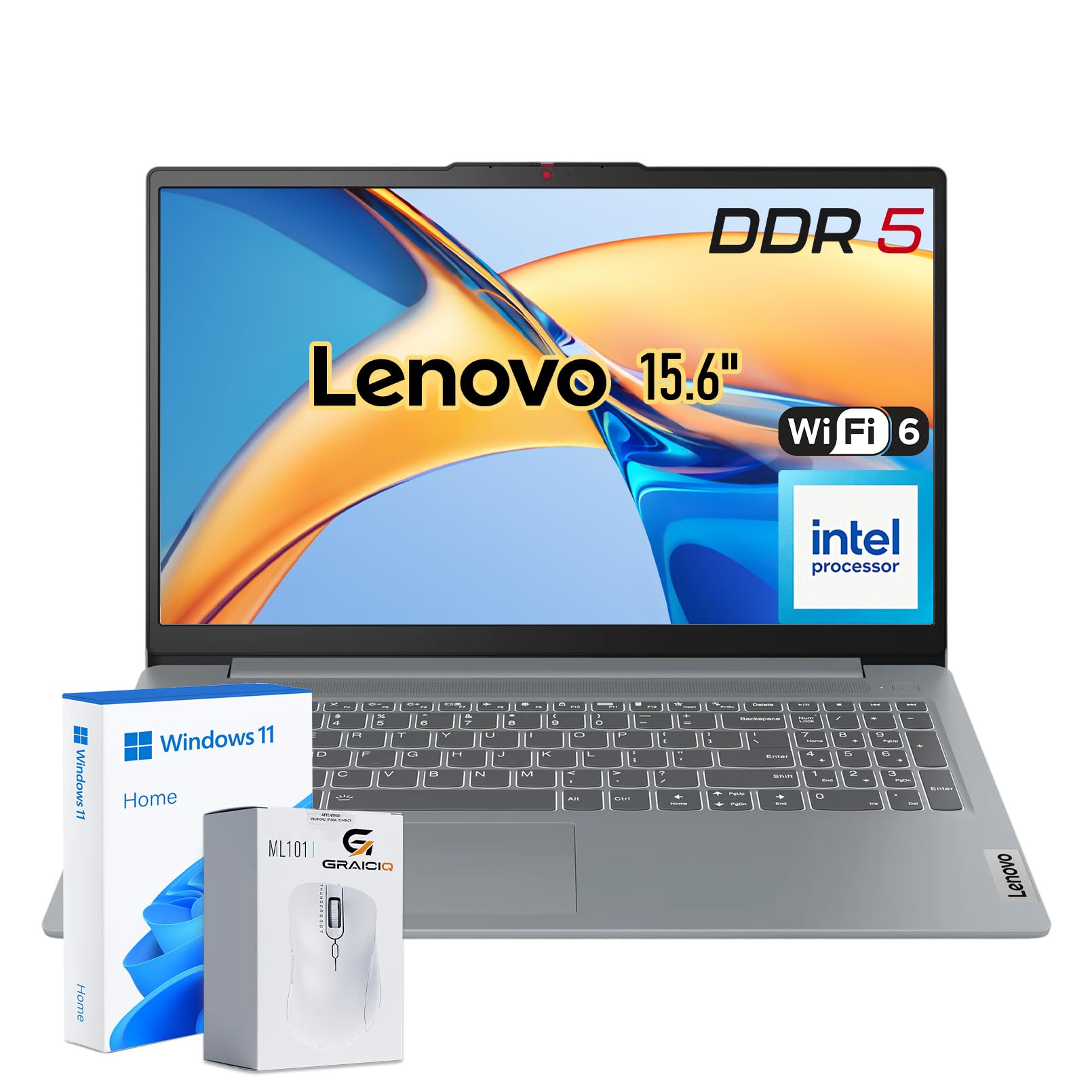Lenovo IdeaPad Slim 3 15.6" Laptop, Intel N150, 15.6" FHD, 8GB DDR5 + 128GB | Onboard RAM Only, Anti-glare, HD Camera with Pr