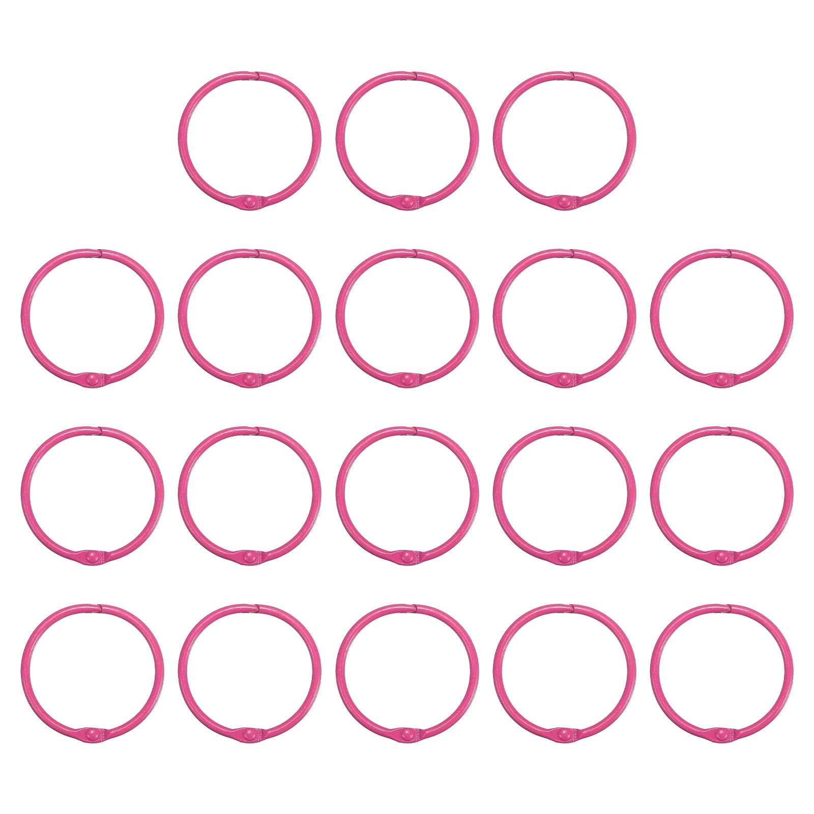 PATIKIL 1.8 Inch Loose Leaf Binder Rings, 18 Pack 3mm Metal Flash Card Book Binding Rings for Key Chain Index Card Scrapbooks, Pink