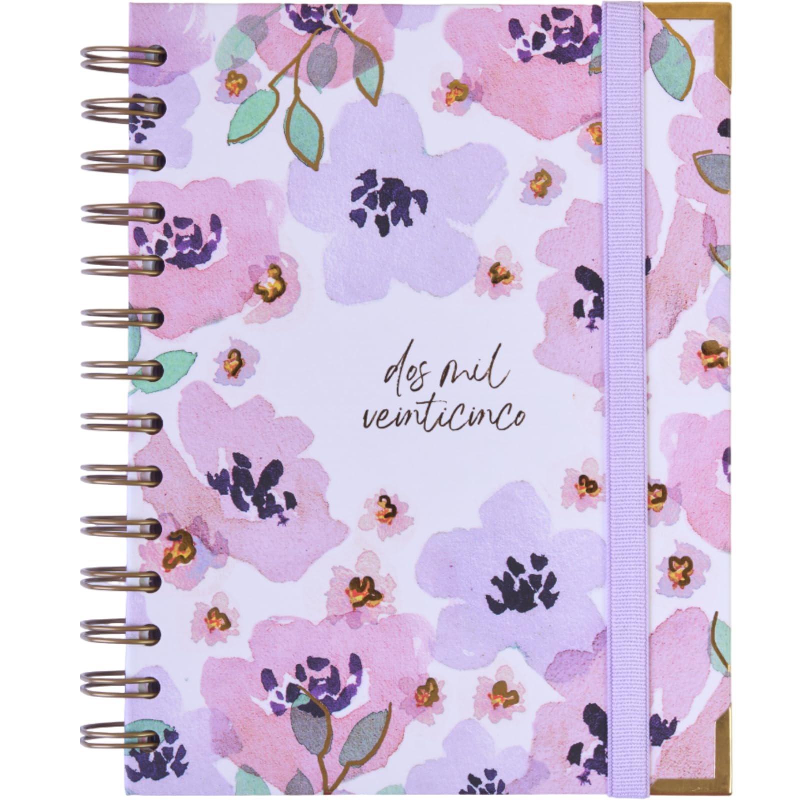 Agenda 2025 January to December - A5 (16.5x20.5 cm), Weekly Planner, Annual Organizer, Spanish and English, Monthly Side Index, Double Wire-o Binding - FSC Mix AEN-COC-000243 - Takenote Clara