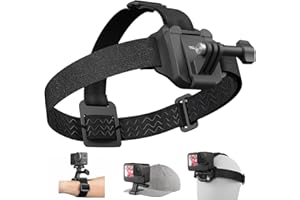 ADAPTOM Head Strap Mount with Cap Clip, Quick Release Head Belt Mount Compatible with GoPro Hero 11/10/9/8/7/6/5, Fusion, Max, DJI OSMO and Most Action Cameras
