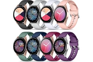 Maledan 8 Pack Band Compatible with Samsung Watch 7 6 5 4 40mm 44mm Bands, Galaxy Watch 5 Pro 45mm/Galaxy Watch 4 6 Classic 4