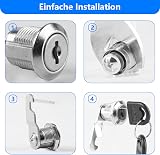 Tomoyuki 2 Pcs Cabinet Locks 16mm Letterbox Locks with 6 Plates Keys view 4