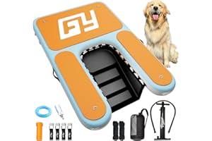FLOAYANT Inflatable Dog Water Ramp | 60×40" Oversized Floating Puppy Ladder | Water Docks Up to 230lbs | High Stability & Non