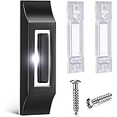Enhon Solid Metal Doorbell Button, Wall Mounted Door Bell, Black | Sleek Metal LED Light Up Wired Door Bell Push Buttons for Home, Universal Garage Door Opener Switch, Property in Copyright