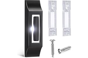 Enhon Solid Metal Doorbell Button, Sleek Metal LED Light Up Wall Mounted Door Bell Push Buttons for Home, Universal Garage Door Opener Switch