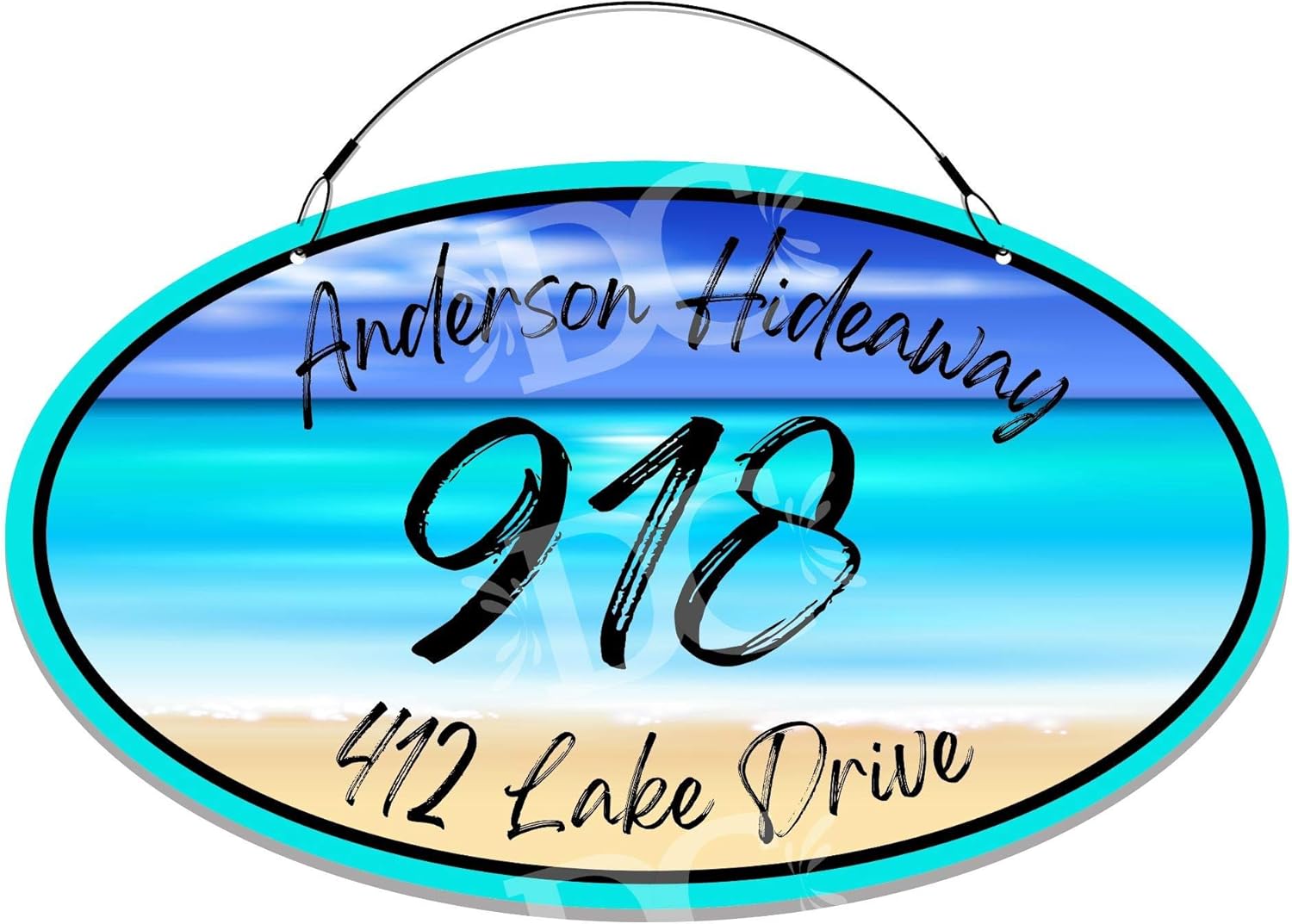 Address Signs - Decorative Concepts Ocean Beach Home Address Large Size Welcome Sign