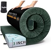 Kingfun 3 Inch CertiPUR-US Memory Foam Camping Mattress Pad, Waterproof Roll up Sleeping Pad, Thick Floor Sleeping Mats for Tent with Removable Travel Bag