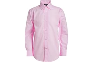 Tommy Hilfiger Boys Long Sleeve Dress Shirt, Collared Button-Down with Cuff Sleeves, Gingham
