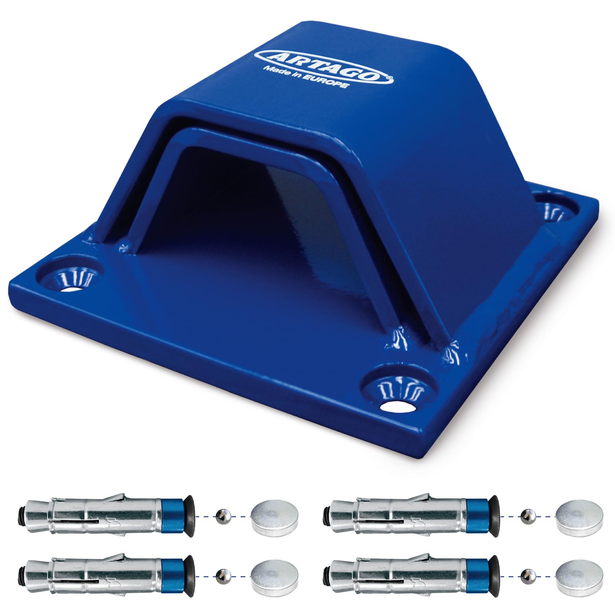 ARTAGO 61 High-End Security Anchor, Awarded Best Buy & Sold Secure Gold, Special Armored Deepest Bolts, Double Bridge 6+6, Maximum Strength Tested, Motorcycle Anti Theft Ground Floor Wall Anchoring