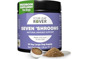 Four Leaf Rover Seven Shrooms - Organic Mushroom Supplement for Dogs - Veterinarian Formulated Whole Mushroom Extract