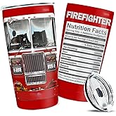 wowcugi Firefighter Gift Firefighter Tumbler 20oz Fireman Gifts For Men Fire Fighter Stainless Steel Insulated Tumblers Coffee Travel Mug Cup Firefighters Gift For Dad Boyfriend Husband Firemen Stuff