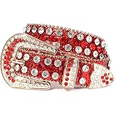 Strapvia Kids Rhinestone Belt - Western Cowboy Cowgirl with Bling Design, Sparkly Diamond Studded Belt for Jeans