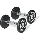 RitFit 5-250 LBS PVC Encased Round Dumbbell sets with Knurled Handle and Optional Rack, Strength Training Equipment for Home Gym