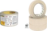 Scotch Utility Masking Tape 3 Rolls 30mm x 50m Beige Indoor Decorating PEFC view 2