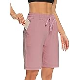 DIBAOLONG Womens Yoga Shorts Loose Comfy Drawstring Lounge Bermuda Shorts with 3 Pockets