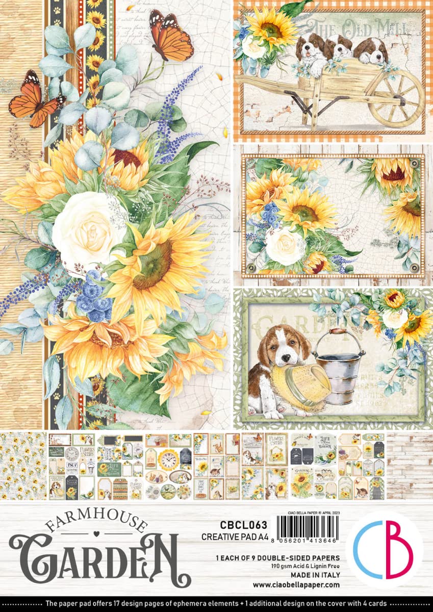 Ciao Bella Farmhouse Garden A4 Creative Pad - 190gsm