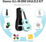 Donner Soprano Ukulele Kit DMU-01 21 Inch Macaron Green Beginner Bundle view 4