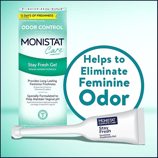 MONISTAT STAY FRESH GEL, ODOR ELIMINATING GEL FOR FEMININE CARE, FRAGRANCE FREE VAGINAL GEL, PREFILLED APPLICATORS, 4 COUNT