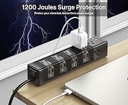 CCCEI Standing Desk Clamp Power Strip with 15