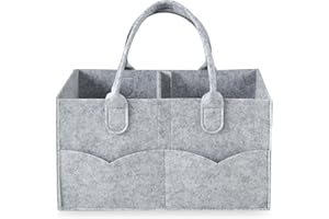 PandaEar Baby Diaper Caddy Organizer, Portable Nursery Organizer and Storage, Diaper Bag Organizer for Wipes & Baby Items, Co