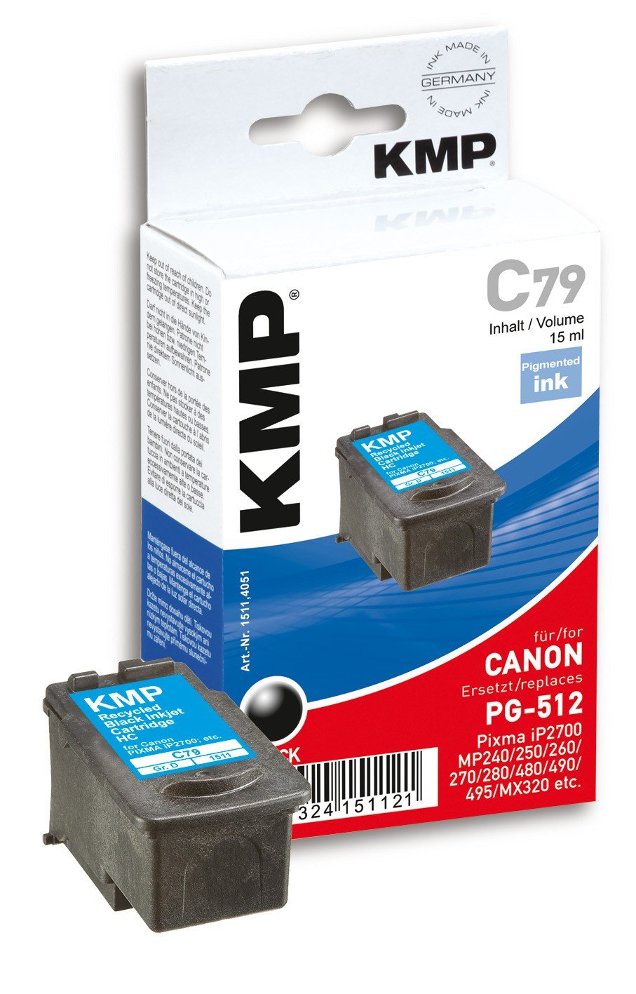 KMP C79 Ink Cartridge for Canon PG-512 15 ml