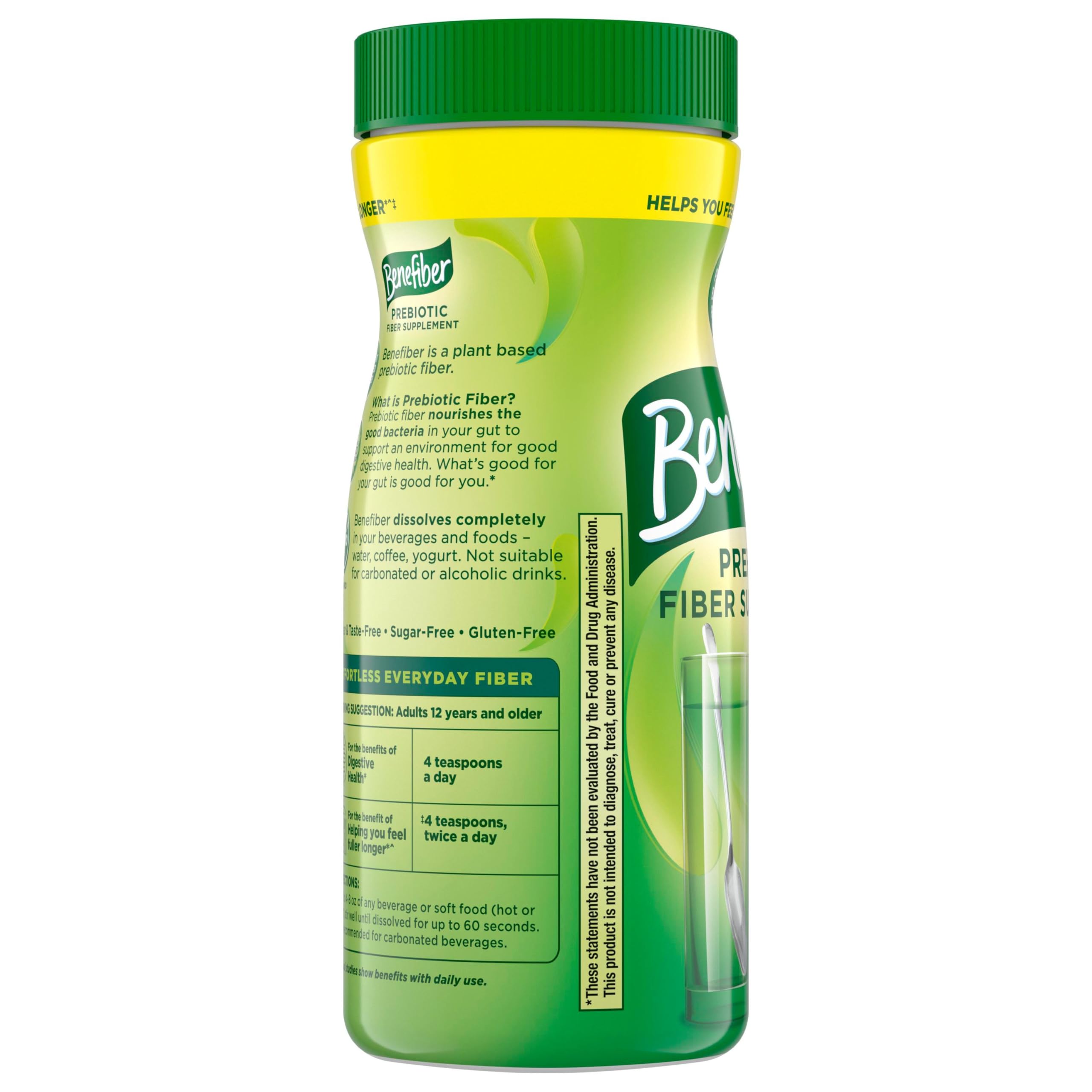 Benefiber Daily Prebiotic Fiber Supplement Powder for Digestive Health, Daily Fiber Powder, Unflavored - 62 Servings (8.7 Ounces)