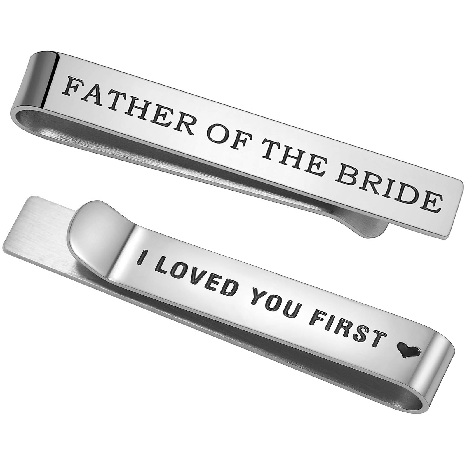 Gleamart Mens Wedding Tie Clip Father of The Bride Necktie Clip Pin