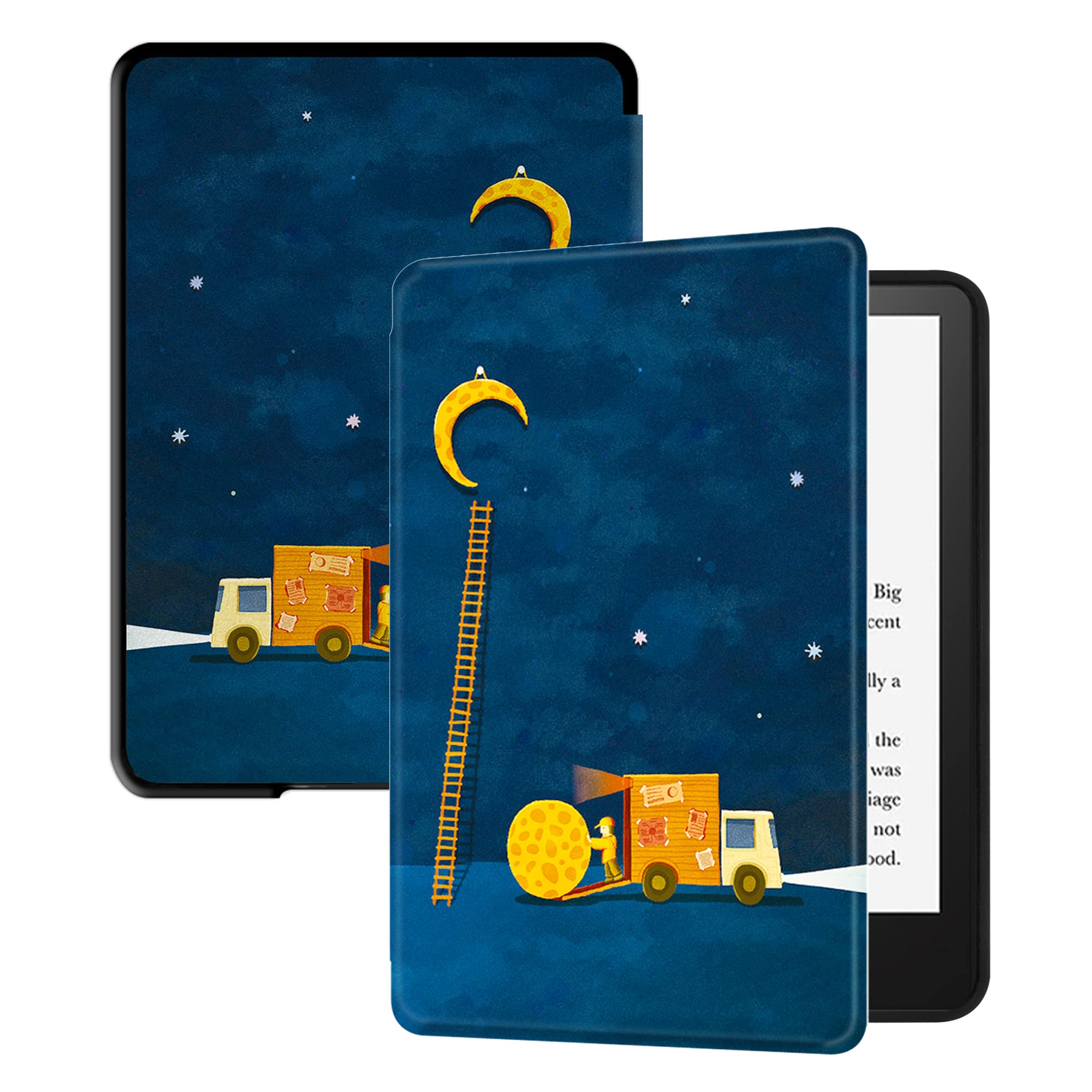 Huasiru Case for All-New Kindle Paperwhite with 6.8" Display (11th Gen-2021 Release Only - Will Not fit Prior Generation Kindle Devices) with Auto Wake/Sleep, Moon — image 1