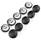 Marsrut (10PCS, 25mm) Faux Leather Covered Round Buttons, Upholstery Knitting DIY Handcraft Decoration Crafts (Black), black-button-25mm-280224