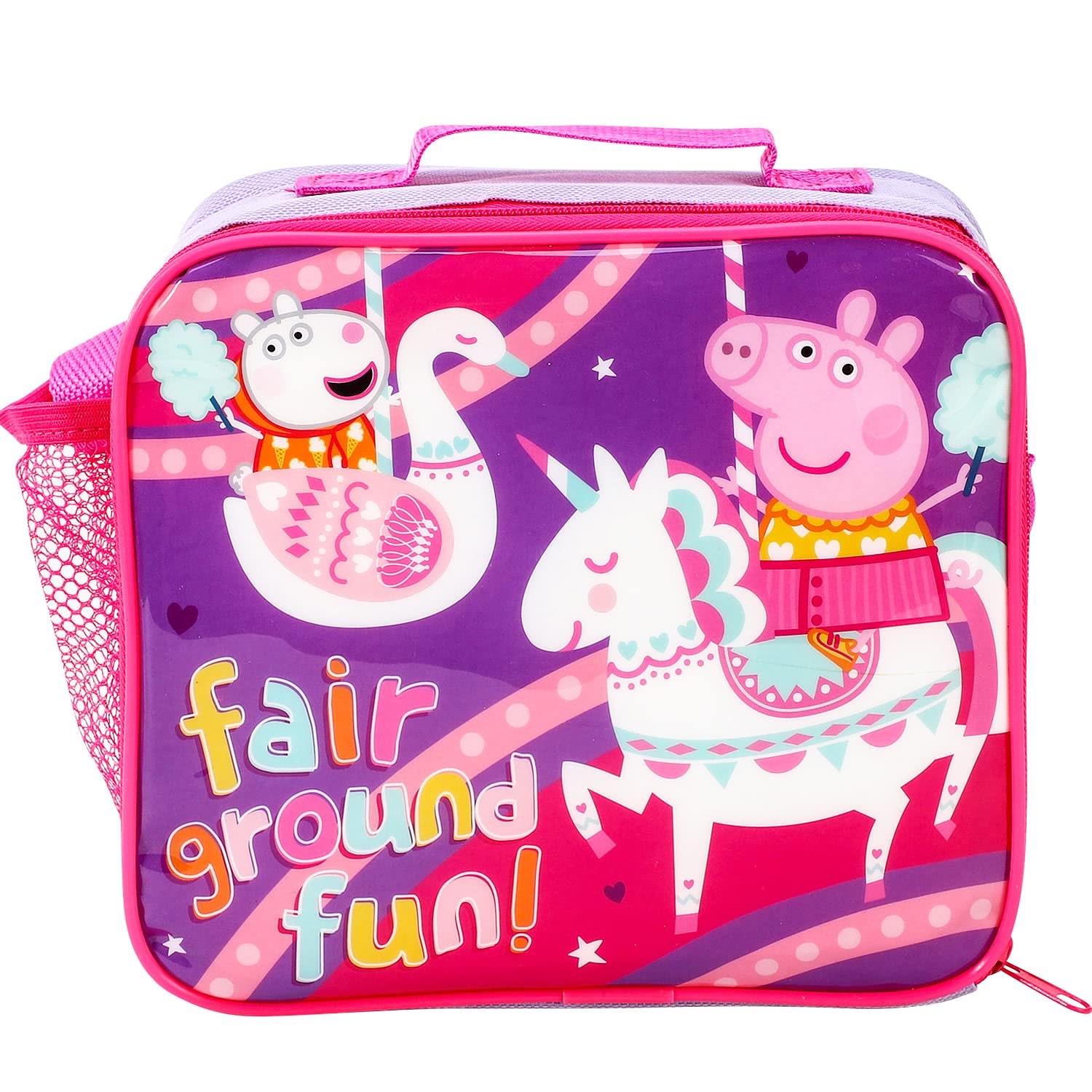 TDL Peppa Thermal Insulated Lunch Bag, Zipper & Side Pocket Back to School Sandwich Bag, (TEM_1225hv-1188x1)