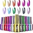 Ownest 12 Colors Mirror Nail Polish Set, Mirror Effect Long Lasting Gorgeous Glossy Manicure Nail Art Decoration, Brilliant Manicure Effect Nail Lacquers Kit-12pcs